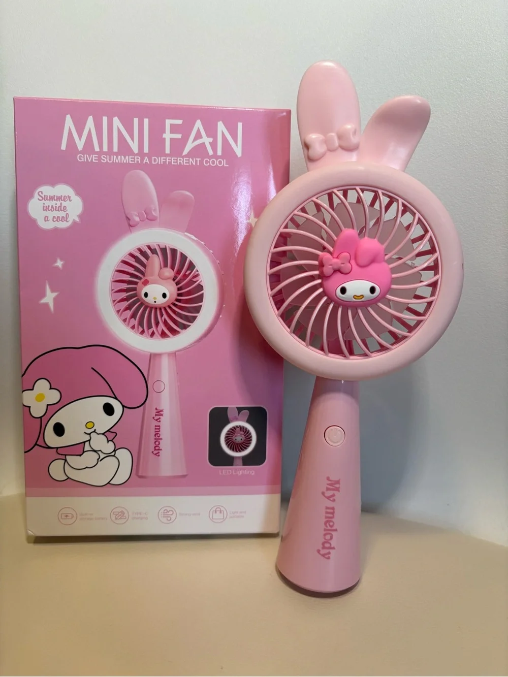 My Melody Mini Fan Portable charge